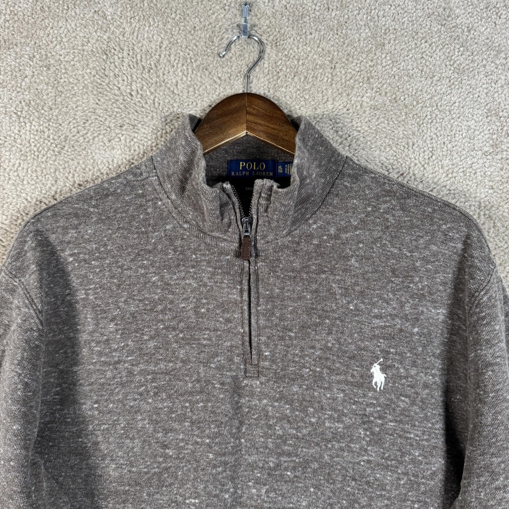 Polo Ralph Lauren Sweater Mens XL Gray Estate Rib Quarter Zip Pullover Knit - Picture 3 of 12